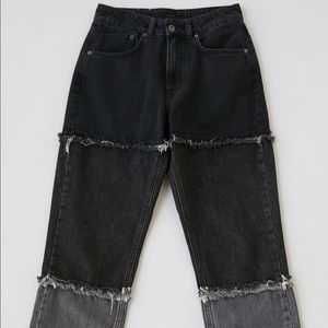 ragged priest three panel black jeans